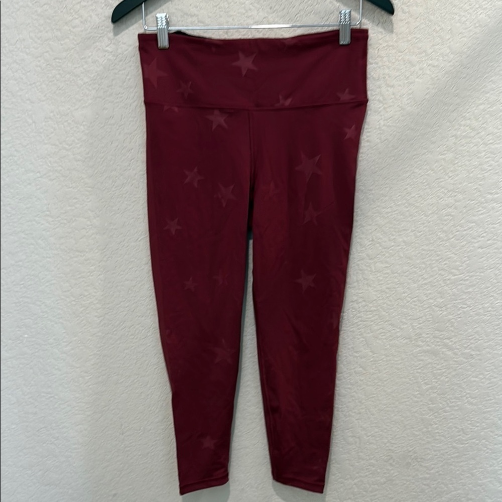 Gap Star Patterned Burgundy Leggings medium